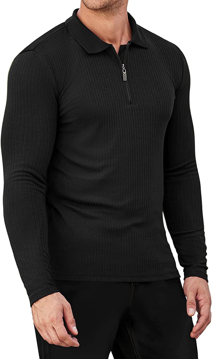 Long Sleeve Quarter Zip Polo Shirts (US Only)