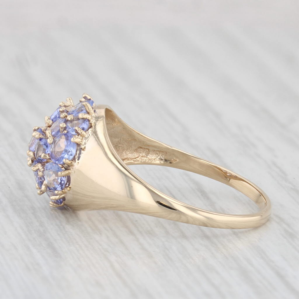 1.50ctw Tanzanite Cluster Ring 10k Yellow Gold Size 7.75