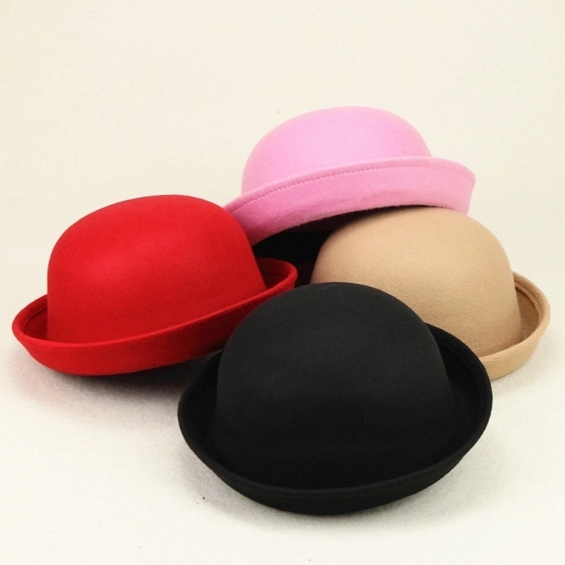 Unisex Minimalist Solid Color Eaveless Fedora Hat