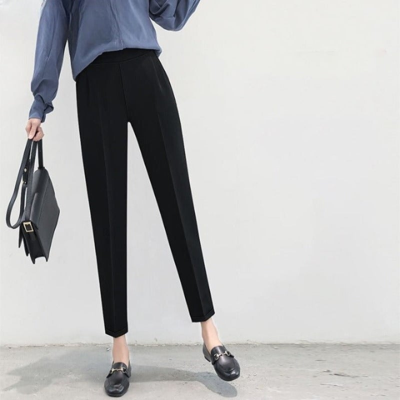 Elastic High Waist Pencil Trousers