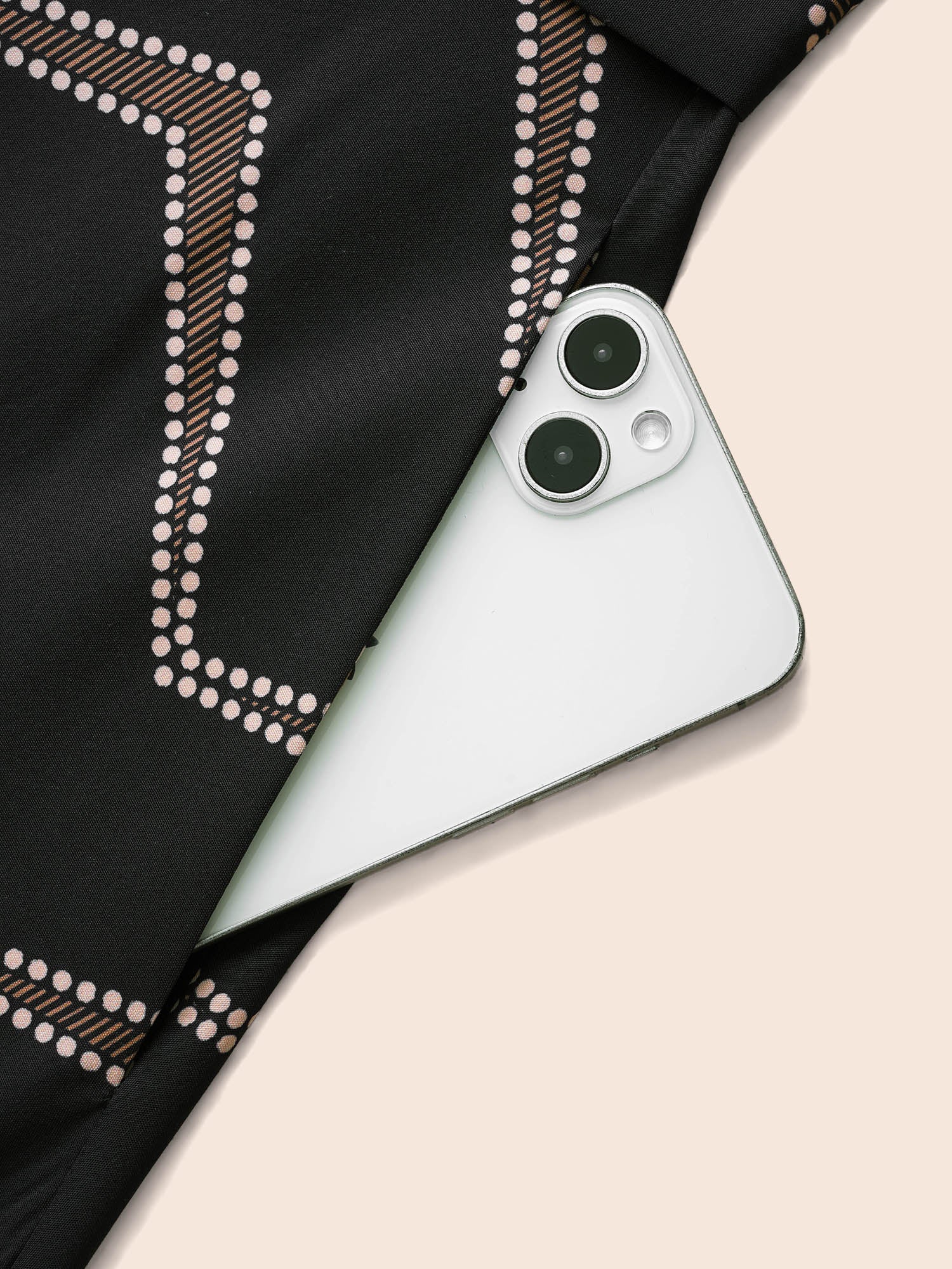 Geometric Notched Belted Midi Dress