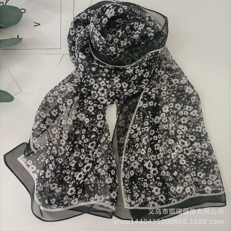 Women's Vacation Color Block Floral Polyester Silk Scarves