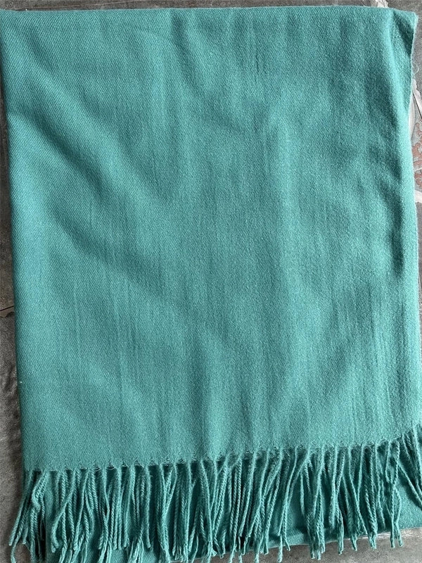 Cashmere Solid Color Scarf Women's Autumn And Winter 220g Explosions Barbed Hair Padded Travel Warm Tassel Shawl