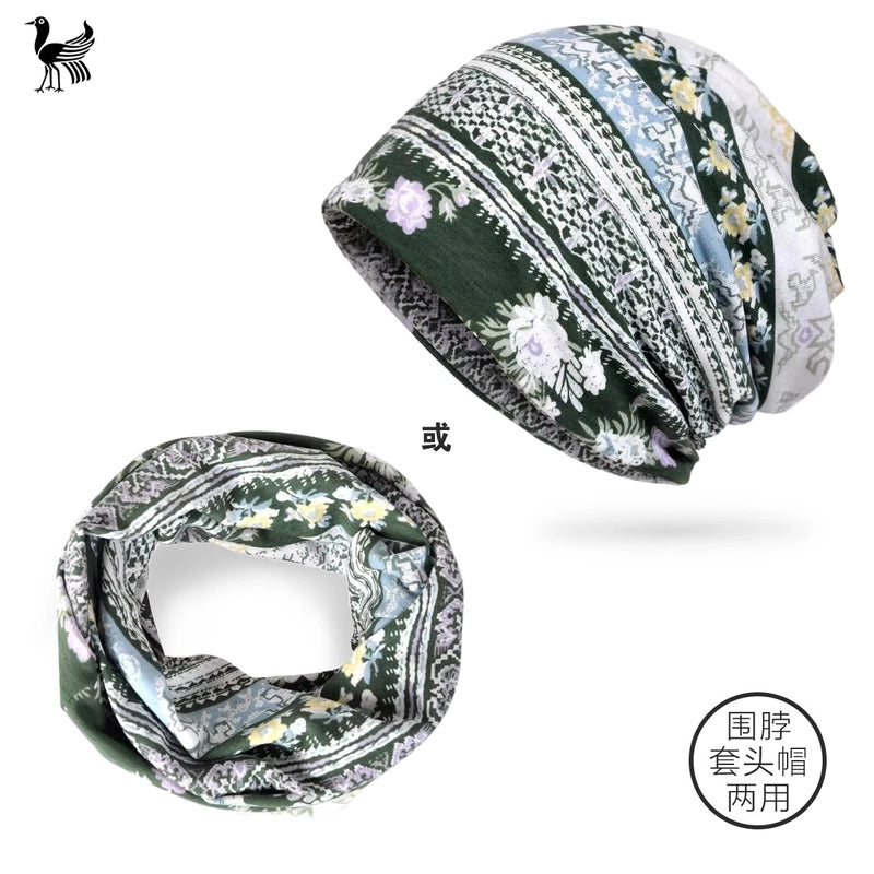 Unisex Basic Retro Flower Printing Eaveless Sleeve Cap