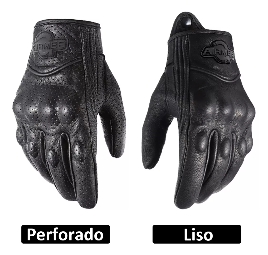 Guantes De Moto 100% Piel De Cabra Para Pantallas Táctiles