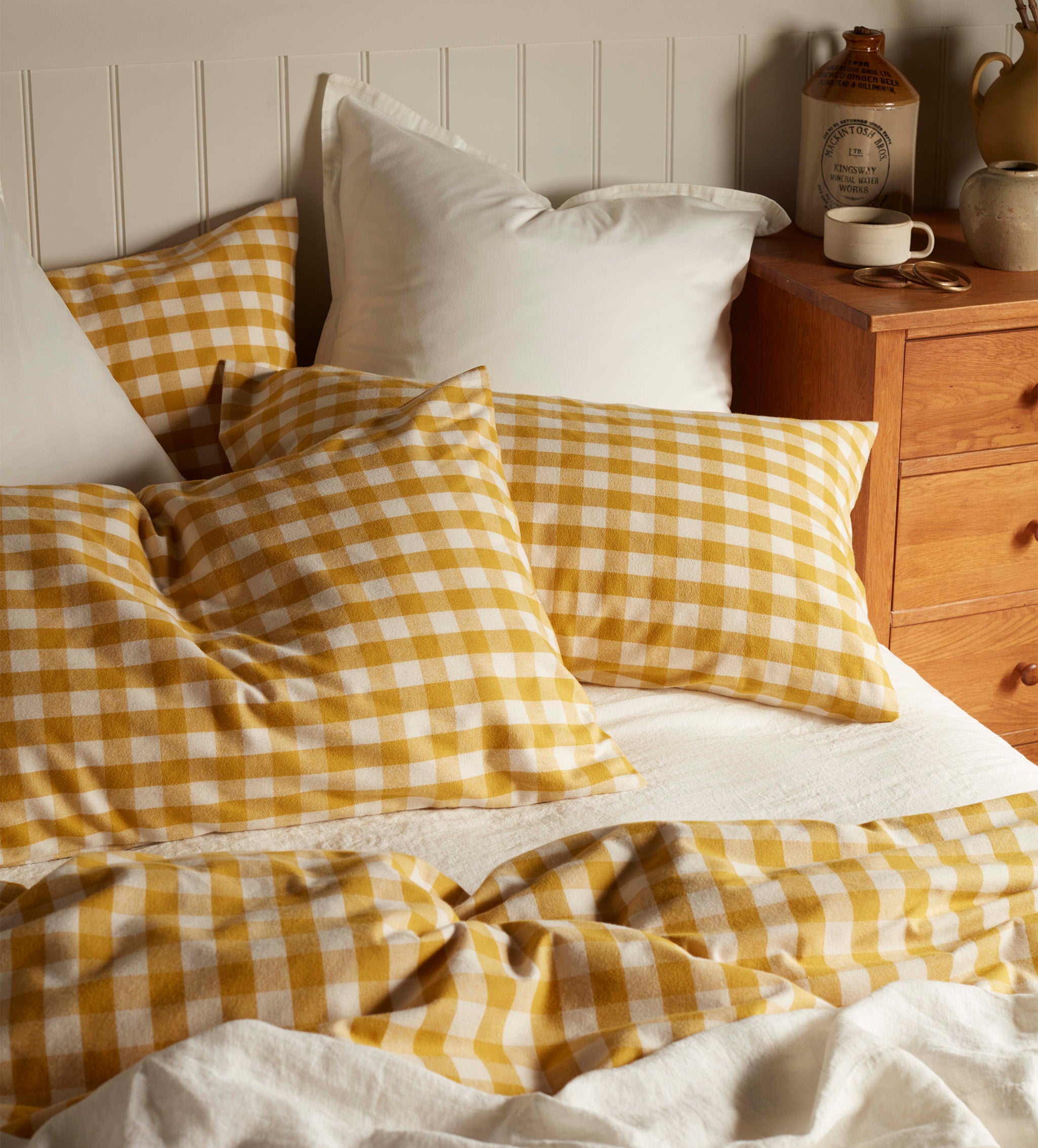 Gingham Brushed 100% Organic Cotton Pillowcase