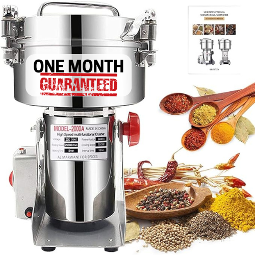 Electric Grain Grinder – High-Speed Stainless Steel Mill for Dry Spices, Grains, Coffee & More