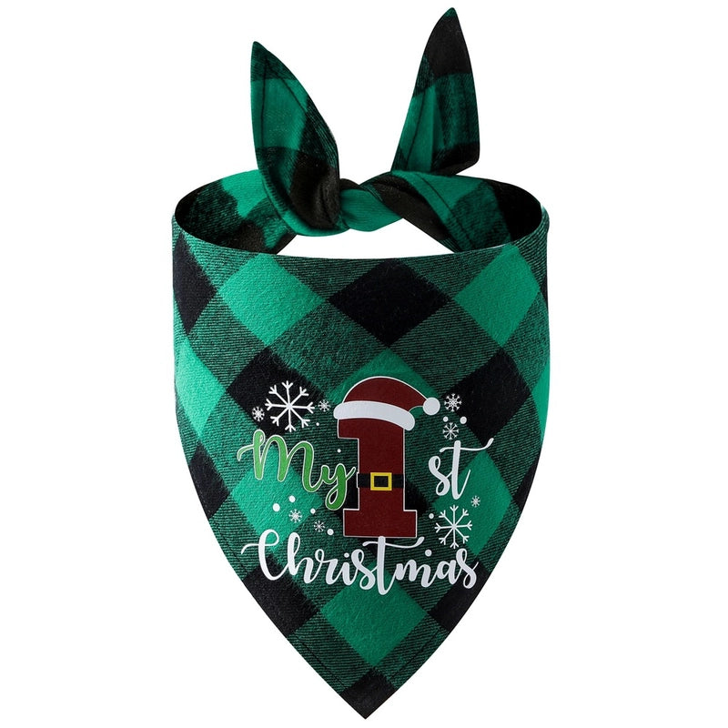 British Style Cotton Christmas Lattice Pet Scarf