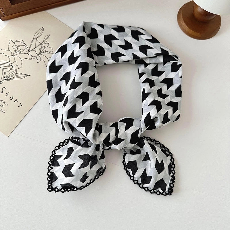 Women's Elegant Sweet Printing Cotton And Linen Silk Scarf