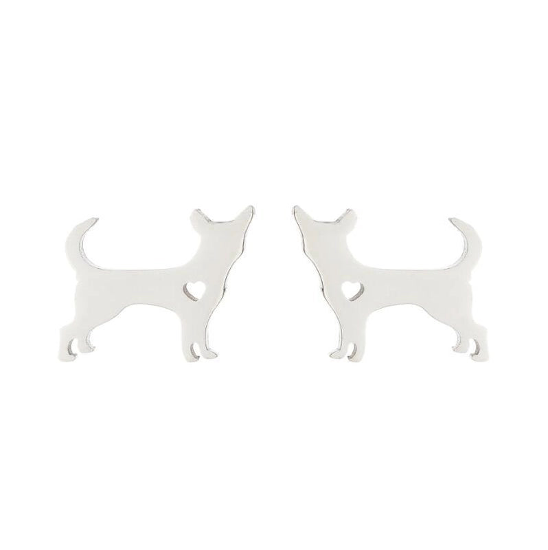 Minimalist Animal Stainless Steel Plating Hollow Out Ear Studs 1 Pair