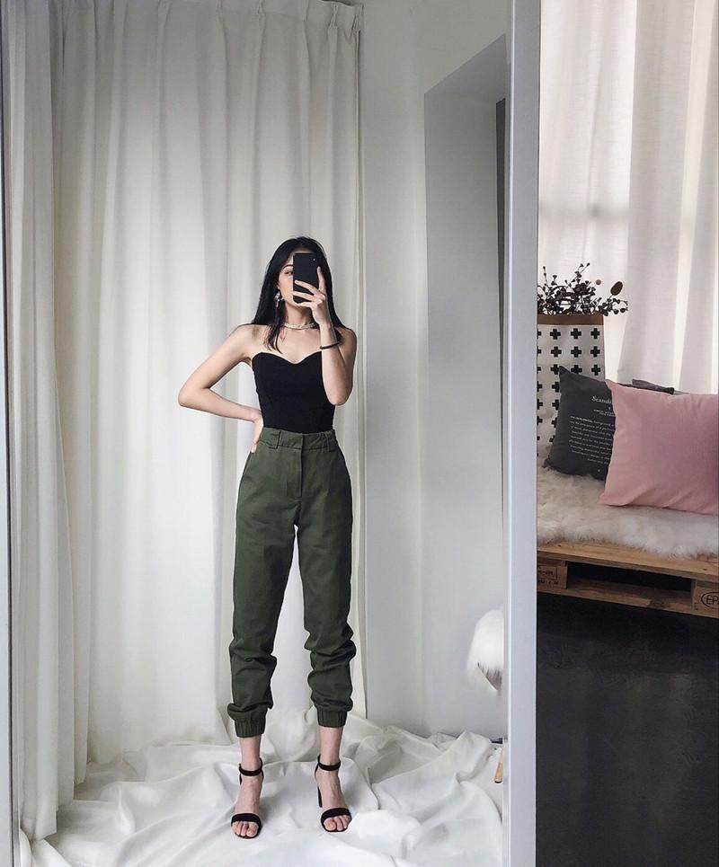 High Waisted Cargo Trousers