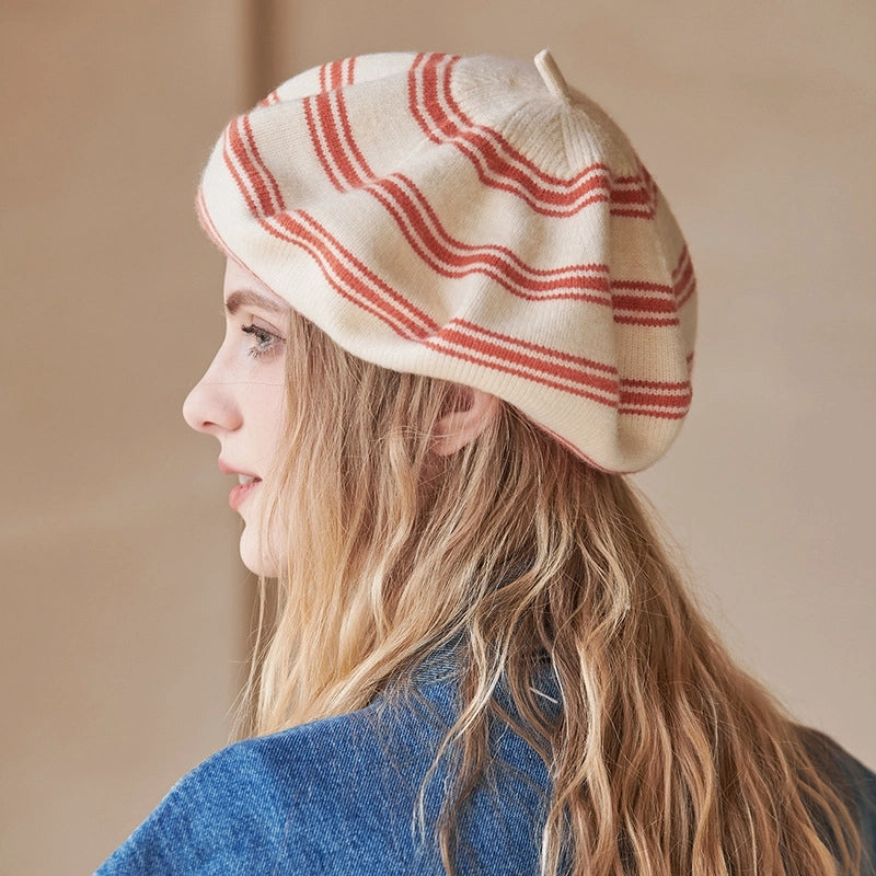 Women's Cute Stripe Beret Hat