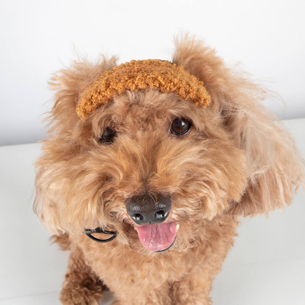 Vintage Teddy Fleece Warm Cozy Dog & Cat Pilot Costume Cap