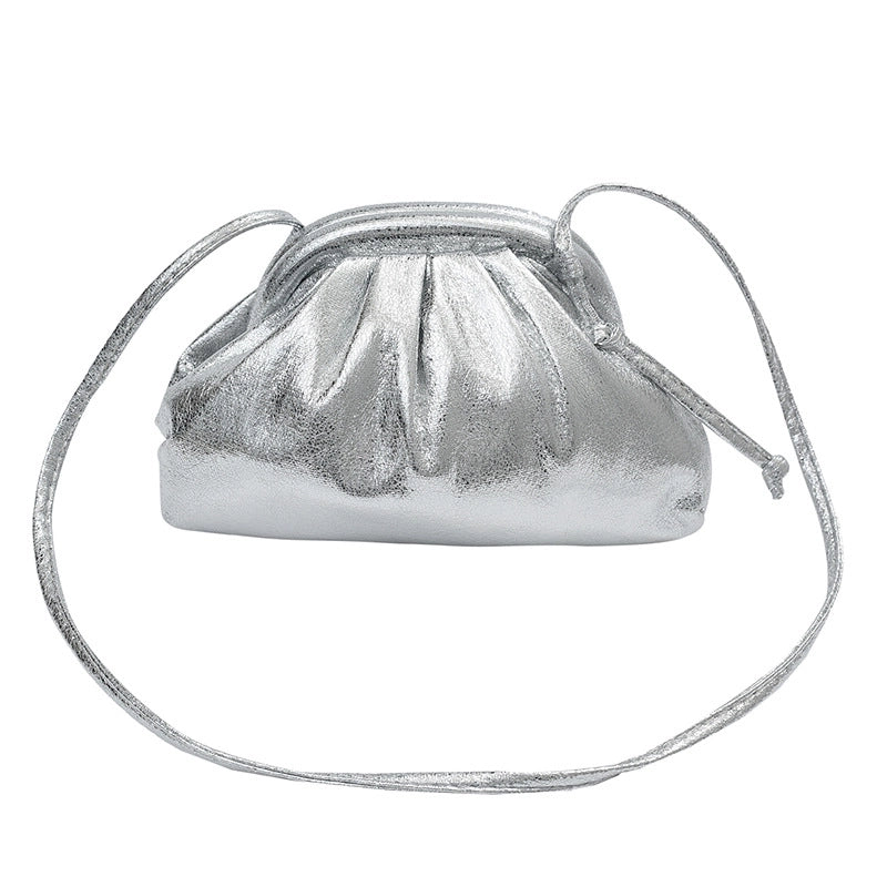 Women's Small Pu Leather Solid Color Basic Shell Magnetic Buckle Cloud Shape Bag