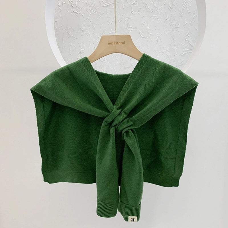 Unisex Casual Sweet Solid Color Knit Shawl