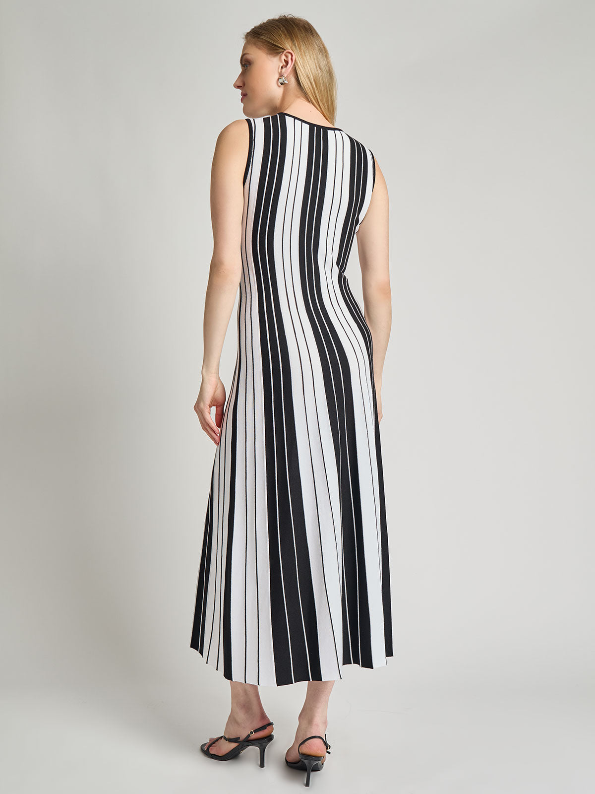 A-Line Striped Knit Maxi Dress - Modern Fit