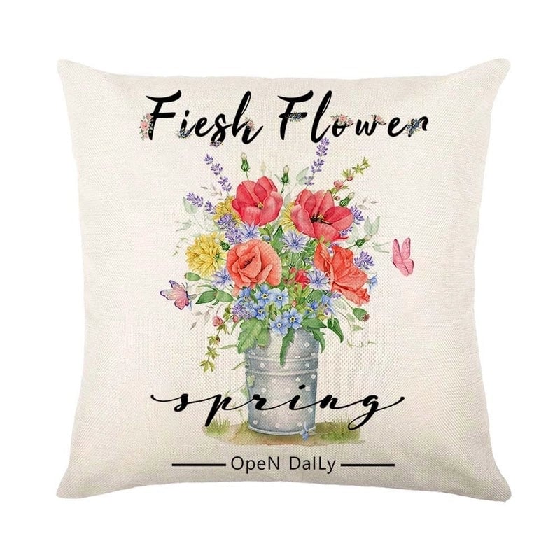 Vacation Minimalist Color Block Linen Pillow Cases