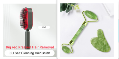 Self-cleaning hairbrush for women. One-button cleaning airbag to prevent hair loss