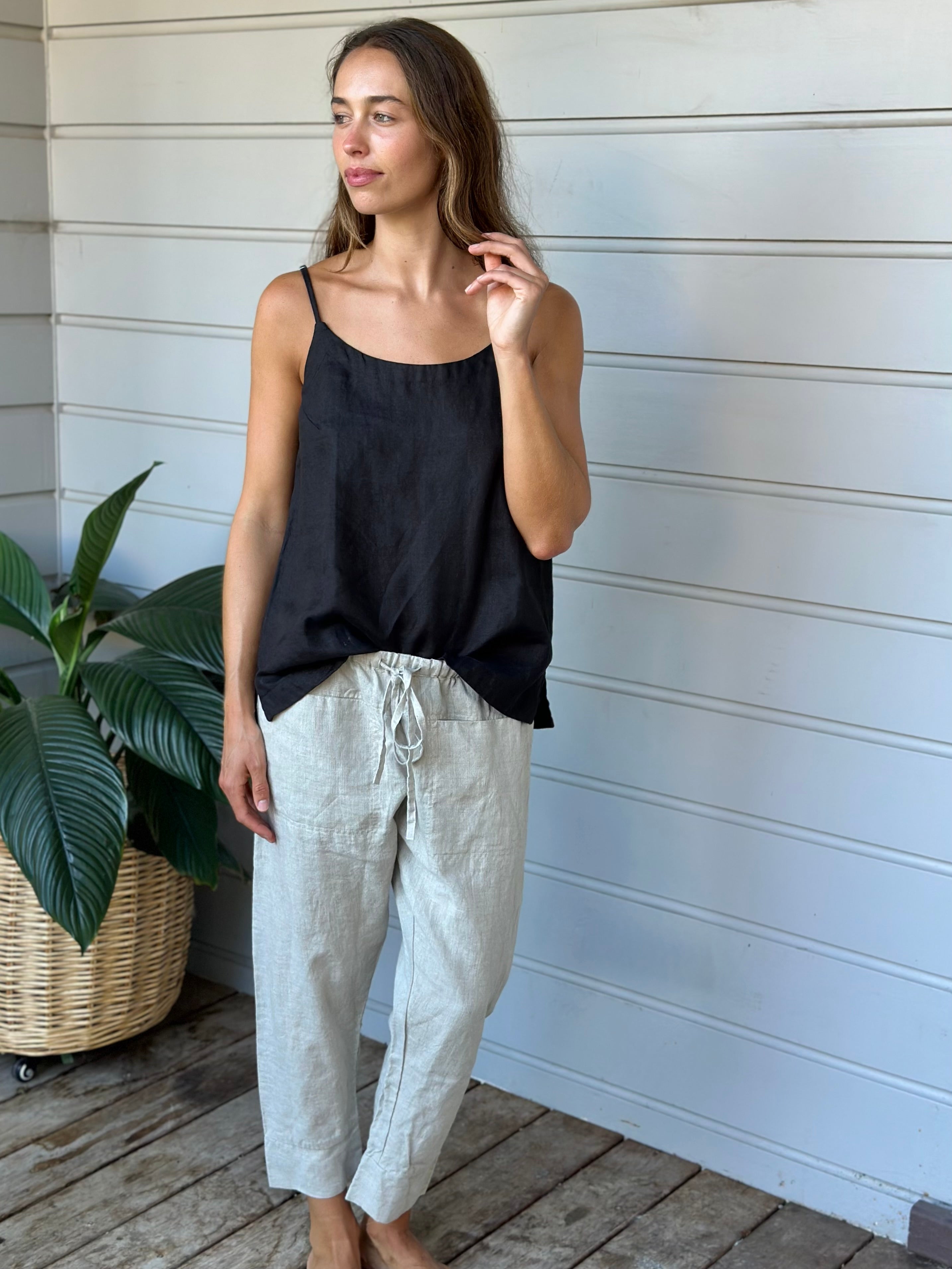 darcy pants - natural linen