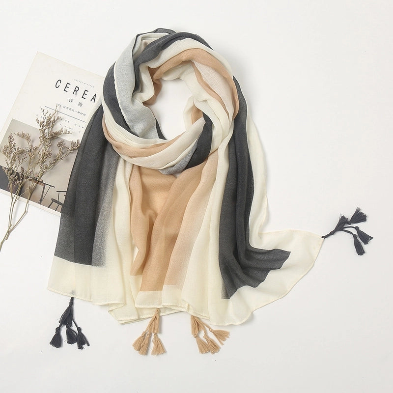 Women's Sweet Pastoral Flower Polyester Silk Scarf