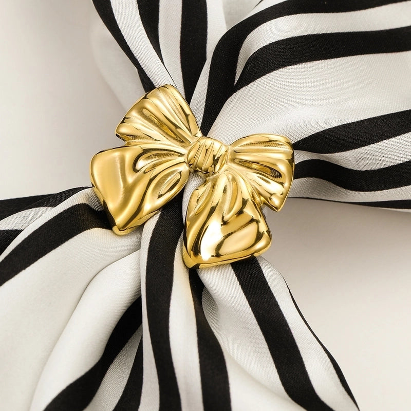 Lady Bow Knot Titanium Steel Women's Scarf Ring