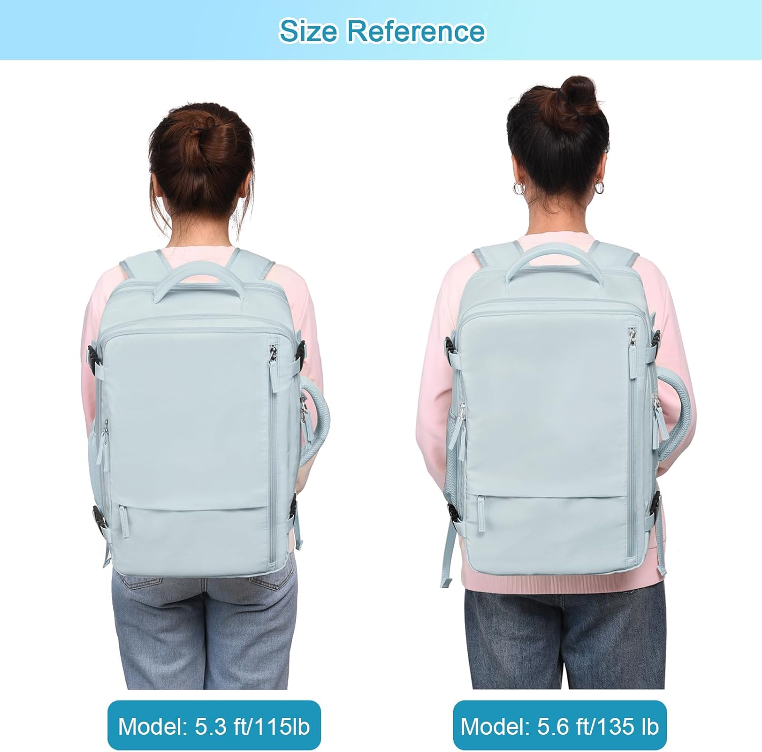 Large Travel Backpack for Women Men, Expandable 40L Carry On Backpack, 17 Inch Laptop Backpack College Bookbag, Waterproof Travel bag as Person Item Flight Approved