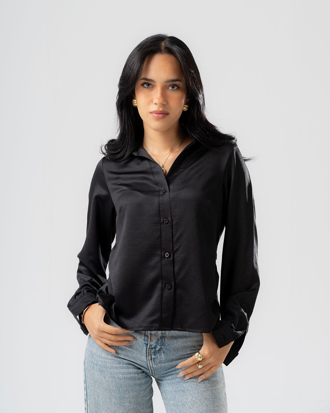 Women's Plain Long Sleeve Blouse