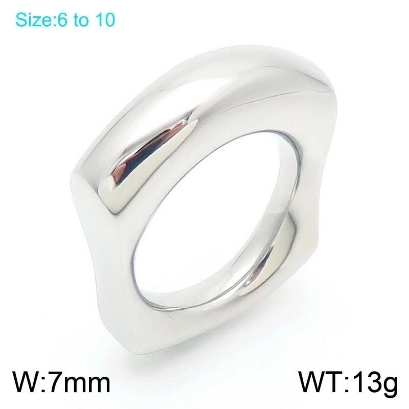 Basic Classic Style Commute Geometric Solid Color 304 Stainless Steel 18K Gold Plated Rings In Bulk