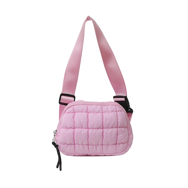 Women's Small Pu Leather Solid Color Elegant Square Zipper Crossbody Bag