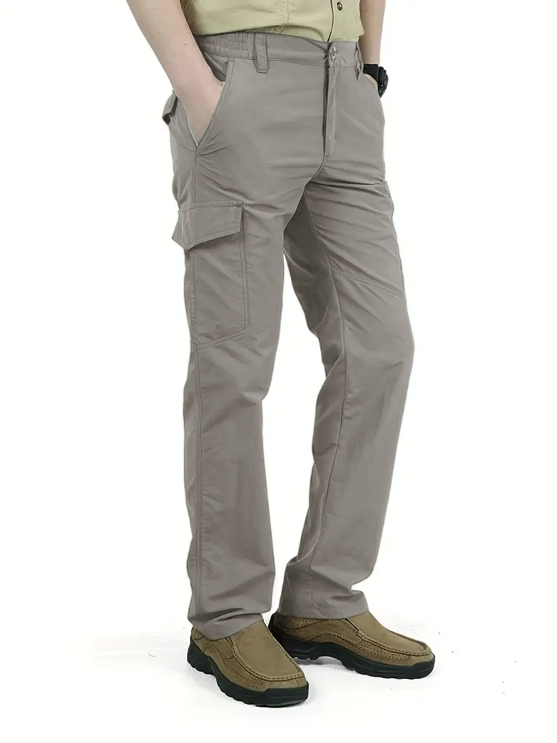 Men's Breathable Summer Casual Trousers with Multi-Pocket Design