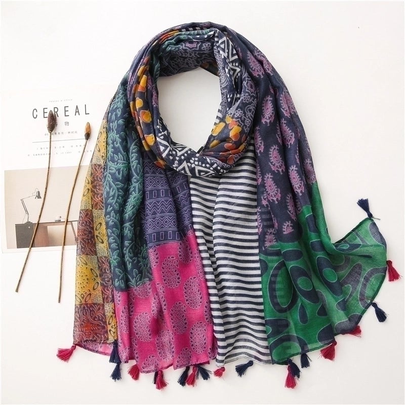 Hot Selling Fashion Color Cotton Linen Scarf Silk Scarf