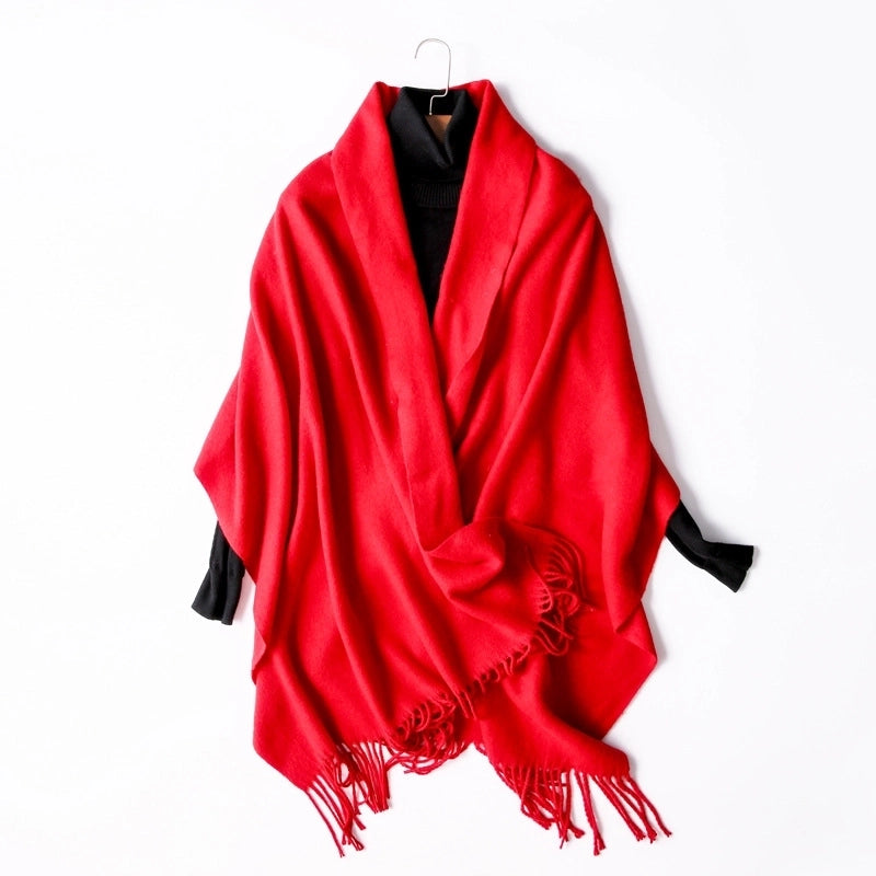 Women's Fashion Solid Color Artificial Wool Polyester Winter Scarves