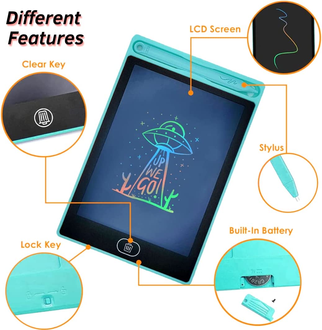 Erasable LCD Writing Tablet For Kids with 8.5 inches Screen and Multicolor Electronic Slate