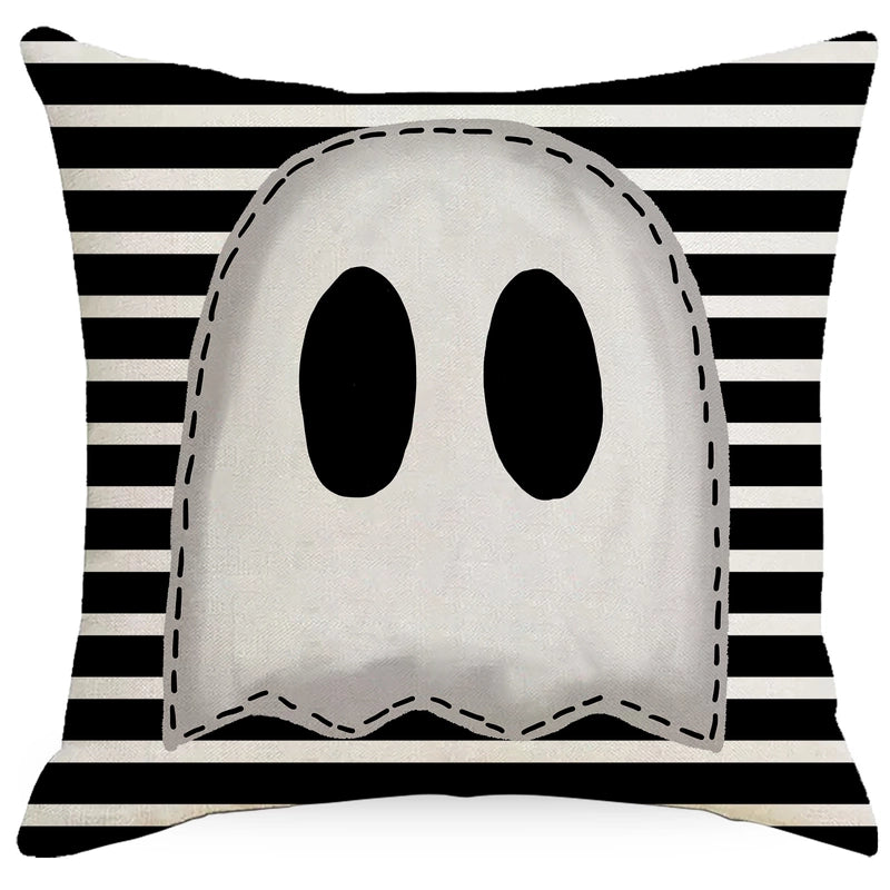 Halloween Minimalist Letter Spider Ghost Linen Pillow Cases Couch & Sofa Decor