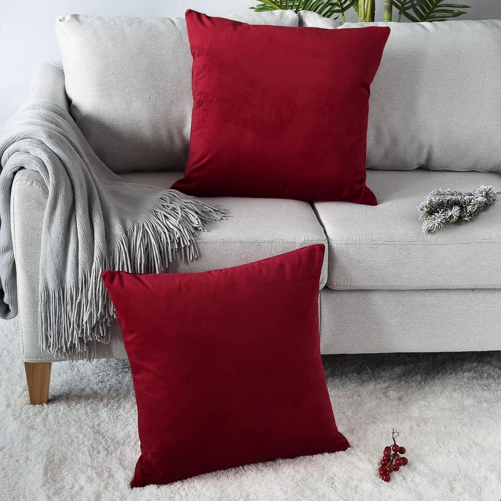 Maroon-Velvet Cushion Covers