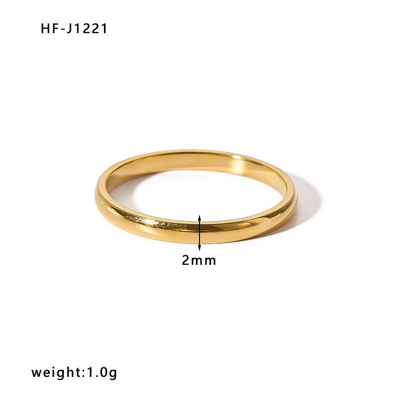 Stainless Steel 18K Gold Plated Minimalist Plating Heart Shape Crown Bow Knot Rings
