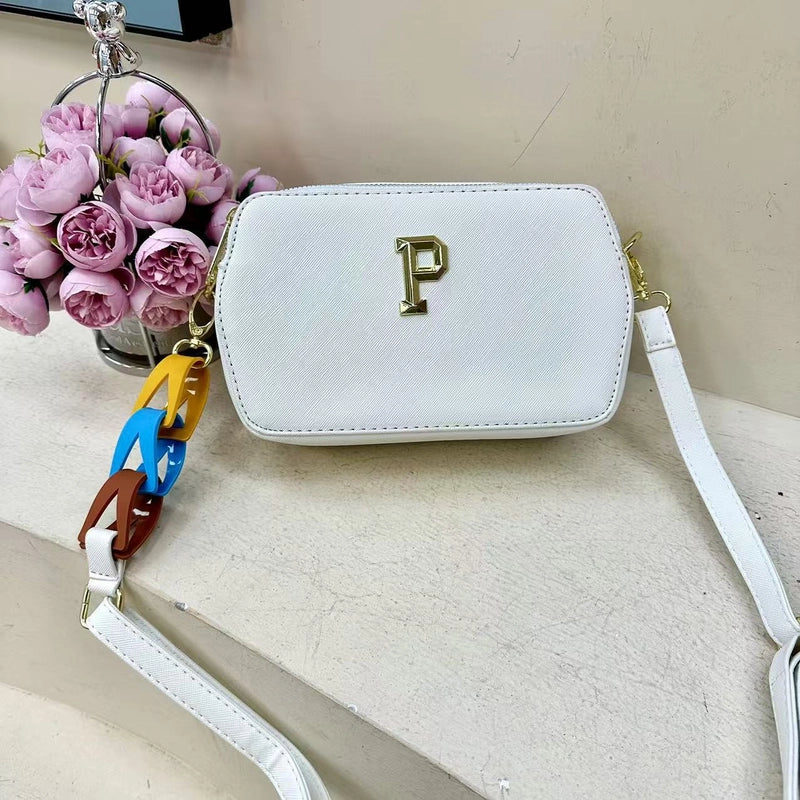 Women's Medium Pu Leather Letter Solid Color Classic Style Streetwear Square Zipper Crossbody Bag