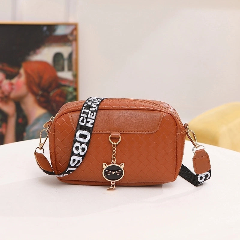 Women's Medium Pu Leather Animal Solid Color Basic Square Zipper Shoulder Bag Crossbody Bag