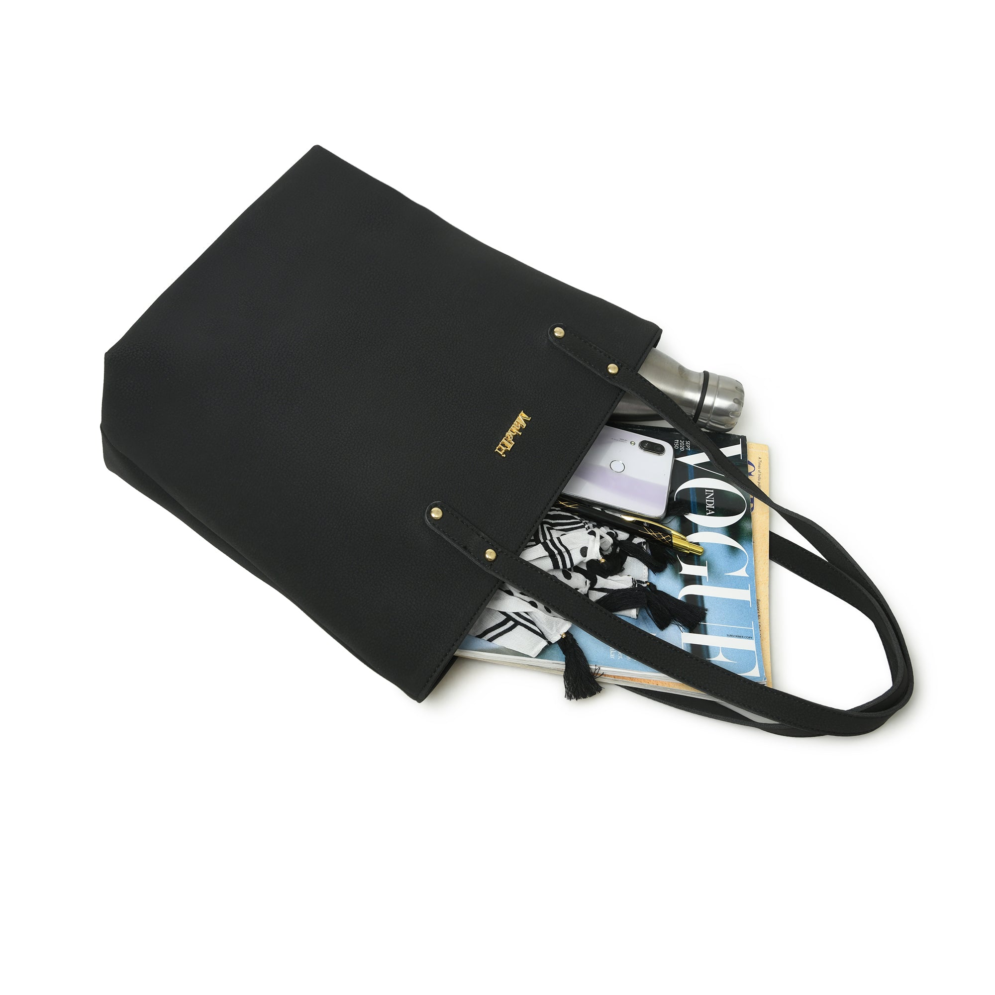 Era Vegan Leather Tote- Midnight Black