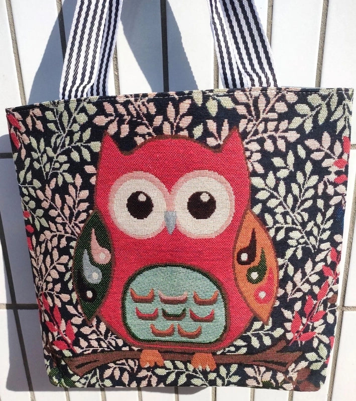 Women's All Seasons Canvas Animal Streetwear Square Zipper Shoulder Bag