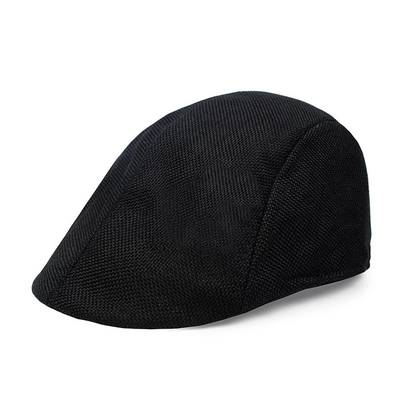 Men's Retro British Style Solid Color Curved Eaves Beret Hat