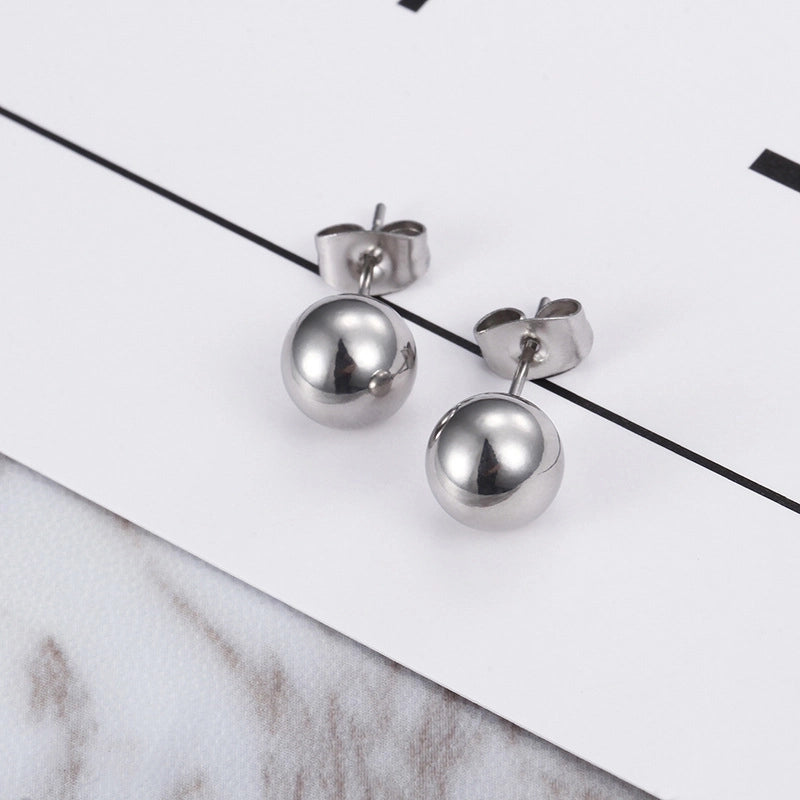Geometric Titanium Steel No Inlaid 18K Gold Plated Earrings Ear Studs