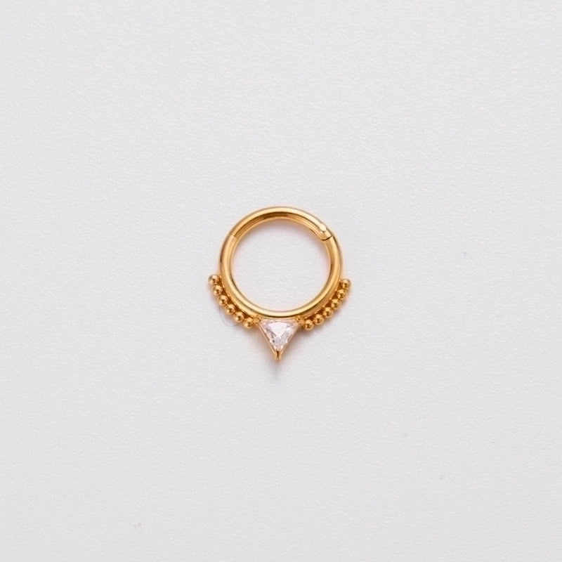 1 Piece Nose Rings & Studs Punk Solid Color 316L Stainless Steel  Copper Plating Inlay Zircon