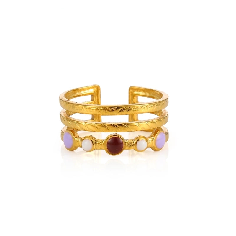 Elegant Minimalist Geometric 304 Stainless Steel Enamel Stainless Steel Rings