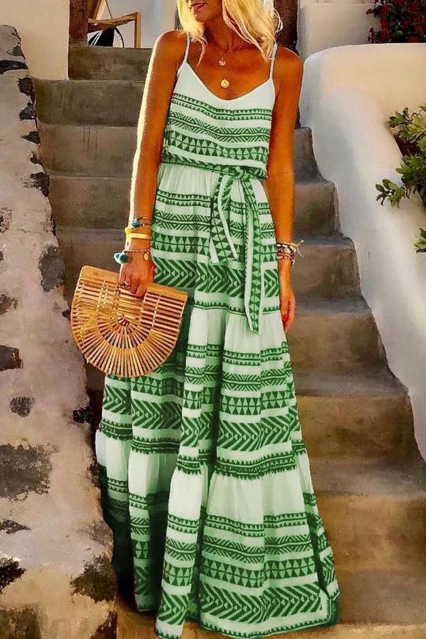 Geometric Printed Maxi Dress (2 Colors)
