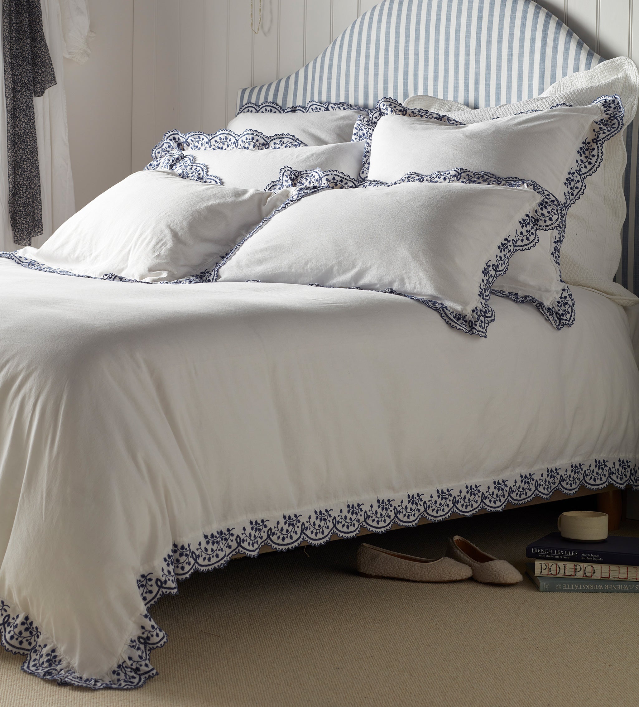 Blue Cotton Linen Duvet Cover