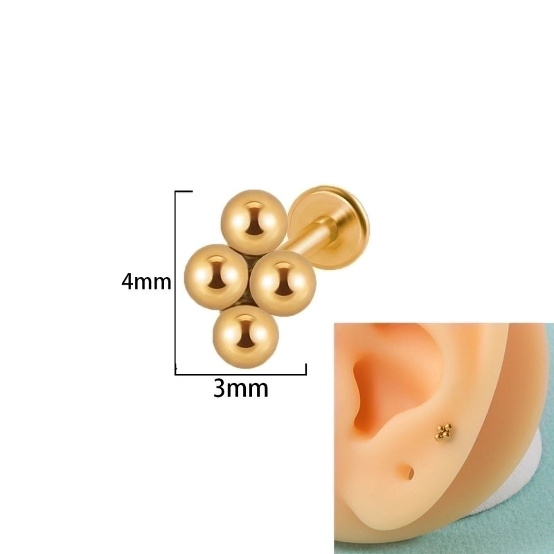 1 Piece Lip Rings Casual Elegant Minimalist Geometric 304 Stainless Steel Plating Inlay Rhinestones 18K Gold Plated
