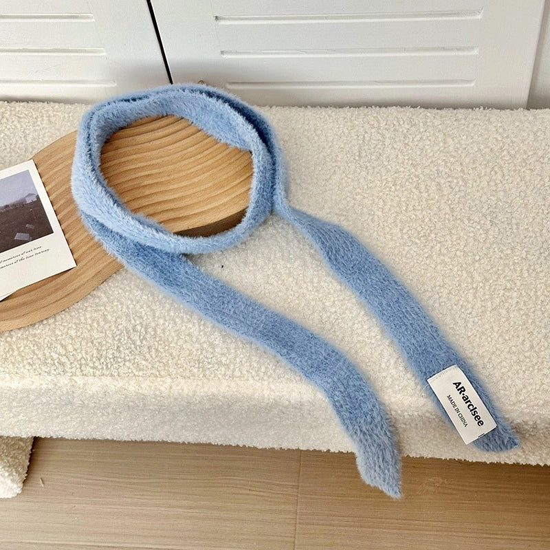Women's Minimalist Classic Style Solid Color Flannel Scarf