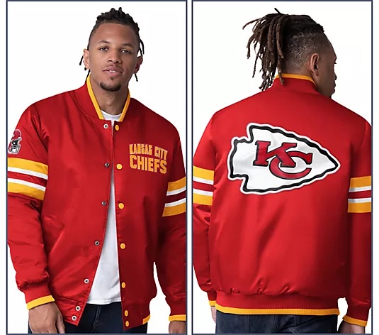 🔥Buy 2 for only $55🎁Buy 2 Get 2 Free🏈NFL Starter Satin Twill Snap Front Jacket