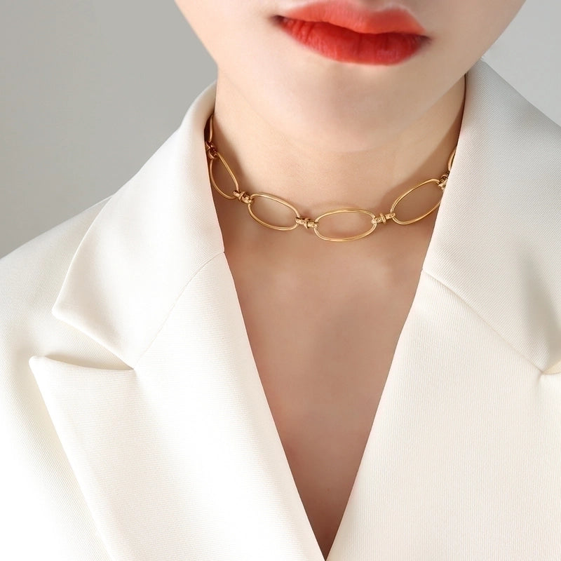 Minimalist Knot 304 Stainless Steel 18K Gold Plated Plating Bracelets Earrings Necklace